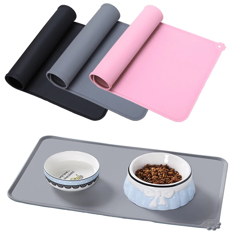 Waterproof Pet Mat for Dog Cat Silicone Non-Stick Pad Puppy Food Pad Bowl Drinking Mat Kittens Feeding Placemat Easy Washing
