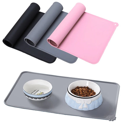 Waterproof Pet Mat for Dog Cat Silicone Non-Stick Pad Puppy Food Pad Bowl Drinking Mat Kittens Feeding Placemat Easy Washing