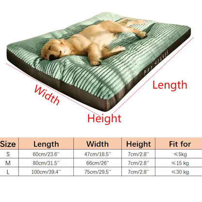 Corduroy Dog Mat Plush Dog Bed for Small Medium Large Dogs Detachable Washable Pet Sleeping Bed Mat Pet Supplies