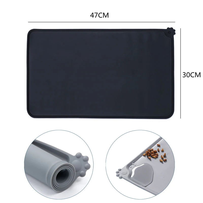 Waterproof Pet Mat for Dog Cat Silicone Non-Stick Pad Puppy Food Pad Bowl Drinking Mat Kittens Feeding Placemat Easy Washing