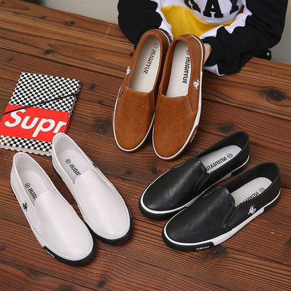 Retro High Quality Leather Men Shoes Loafers Leisure Trend Shoe Breathable Male Fashion Brown Mens Footwear Vulcanized Shoes