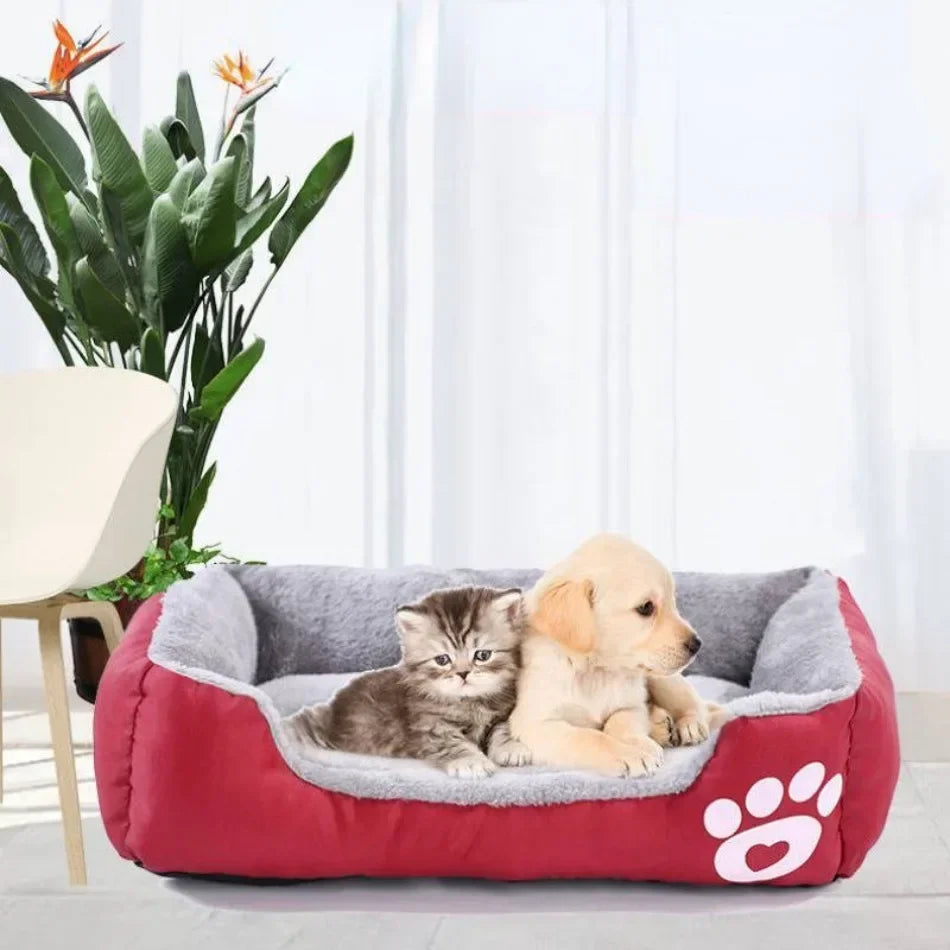 Large Square Nest Pet Dog Bed for Small Medium Dogs Soft Fleece Nest Big Dog Sofa Bed Winter Warm Cat House for Pet