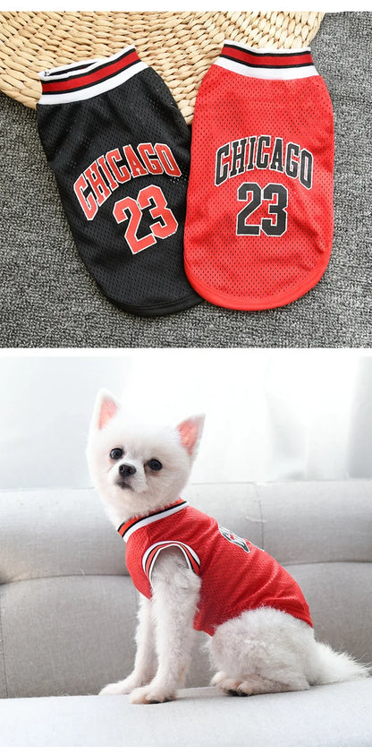 Puppy Summer Dog Clothes Mesh Breathable Sport Dog Jersey Basketball Clothes T-Shirt Summer Pet Cat Shirts for Small Large Dogs