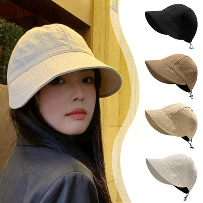 Summer Sun Hat Foldable Wide Brim Women Bucket Hat Lady Adjustable Ponytail Protection Panama Beach Outdoor Caps Cap Girl U O2K4