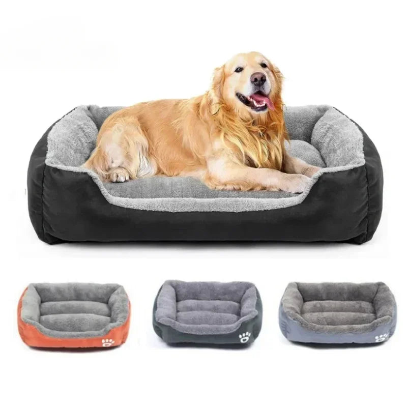 Large Square Nest Pet Dog Bed for Small Medium Dogs Soft Fleece Nest Big Dog Sofa Bed Winter Warm Cat House for Pet