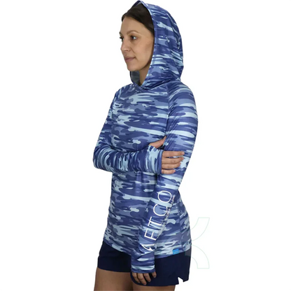 Women Fishing Shirt UPF 50+ Hooded Fishing Clothes Sun Protection Long Sleeve Hoodie Women Outdoor Summer Jersey Camisa De Pesca