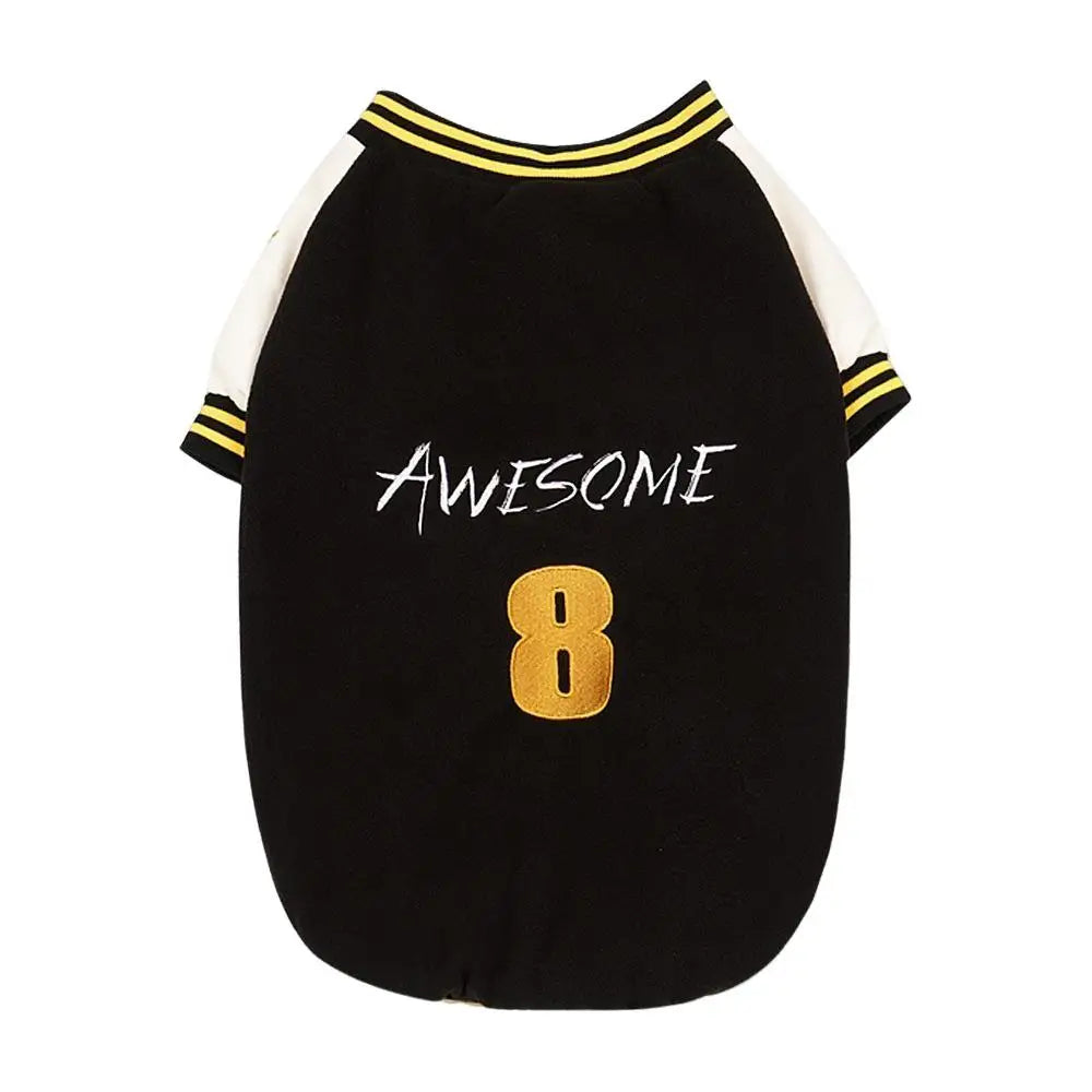 Dogs Baseball Jersey Casual Dog & Cats Back Embroidery Color Block Shirts Fashionable Warm Football Dog T-shirt For Going Out