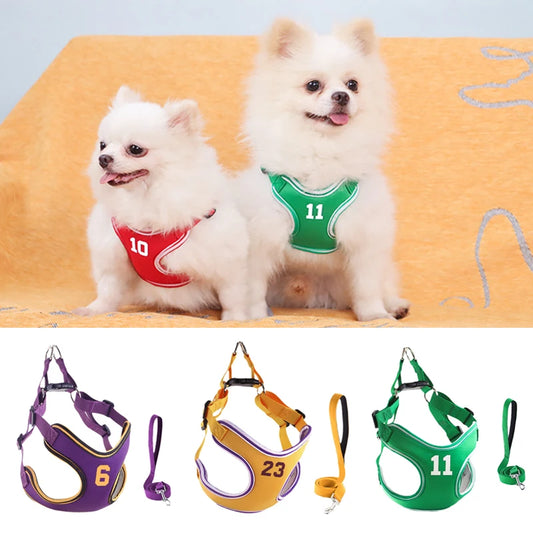 Adjustable Sport Pet Vest Harnesses for Small Medium Dogs Chihuahua Pomerian Dog Accessories mascotas Vest Harness and Leash Set