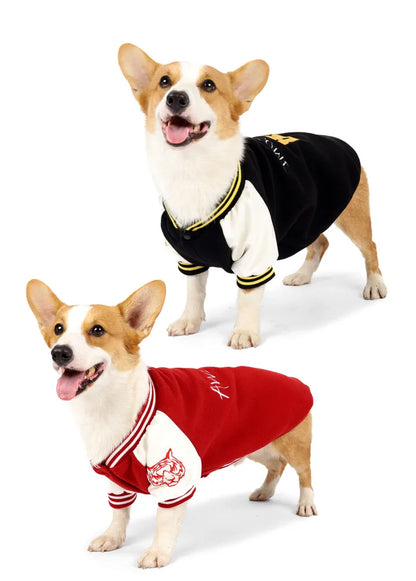 Dogs Baseball Jersey Casual Dog & Cats Back Embroidery Color Block Shirts Fashionable Warm Football Dog T-shirt For Going Out