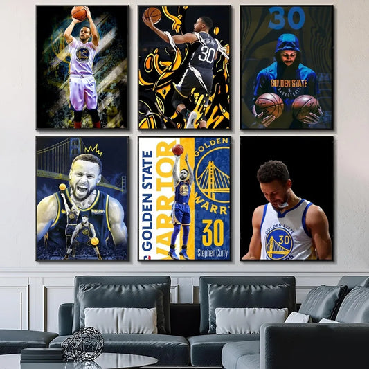 Stephen Curry Poster Self-adhesive Art Waterproof Paper Sticker Coffee House Bar Room Wall Decor