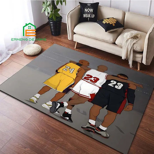 Basketball Sport Pattern Rug for Bedroom Living Room Carpet for Kitchen Floor Mats Home Decor Non-Slip Floor Pad Rug 15 Sizes