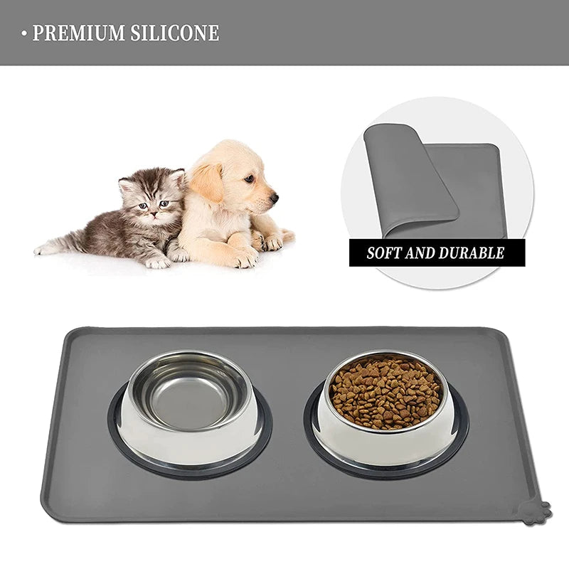 Waterproof Pet Mat for Dog Cat Silicone Non-Stick Pad Puppy Food Pad Bowl Drinking Mat Kittens Feeding Placemat Easy Washing