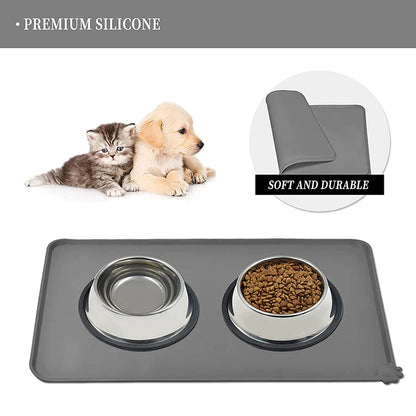 Waterproof Pet Mat for Dog Cat Silicone Non-Stick Pad Puppy Food Pad Bowl Drinking Mat Kittens Feeding Placemat Easy Washing