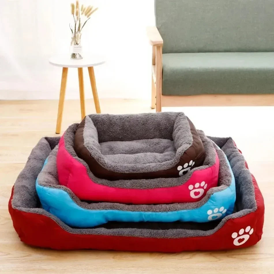 Large Square Nest Pet Dog Bed for Small Medium Dogs Soft Fleece Nest Big Dog Sofa Bed Winter Warm Cat House for Pet