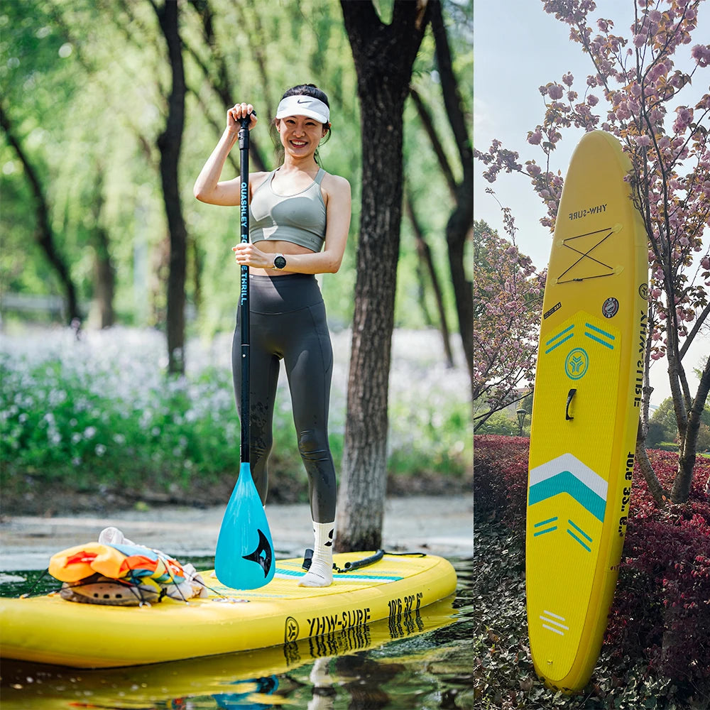 Inflatable Stand Up Paddle Board Non-Slip SUP Board Surfing Board with Air Pump Carry Bag Standing Boat Wakeboard Longboard