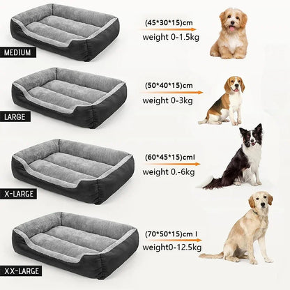 Large Square Nest Pet Dog Bed for Small Medium Dogs Soft Fleece Nest Big Dog Sofa Bed Winter Warm Cat House for Pet