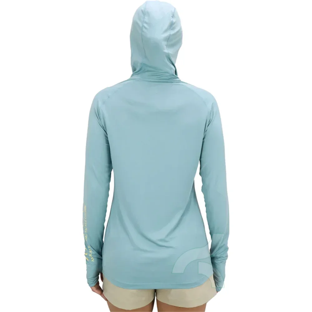 Women Fishing Shirt UPF 50+ Hooded Fishing Clothes Sun Protection Long Sleeve Hoodie Women Outdoor Summer Jersey Camisa De Pesca