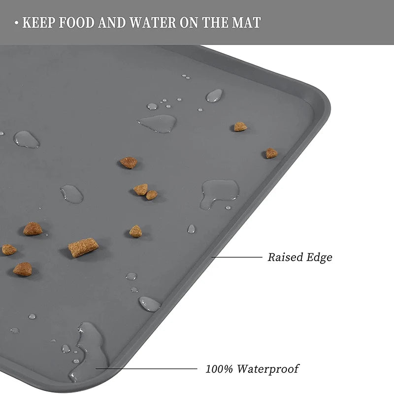 Waterproof Pet Mat for Dog Cat Silicone Non-Stick Pad Puppy Food Pad Bowl Drinking Mat Kittens Feeding Placemat Easy Washing