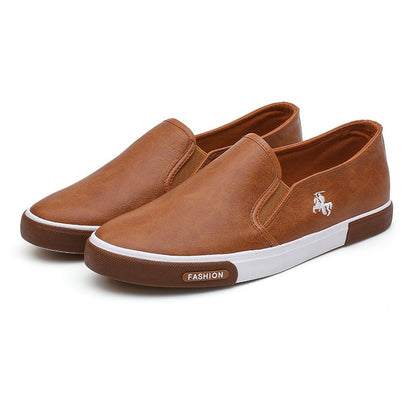 Retro High Quality Leather Men Shoes Loafers Leisure Trend Shoe Breathable Male Fashion Brown Mens Footwear Vulcanized Shoes