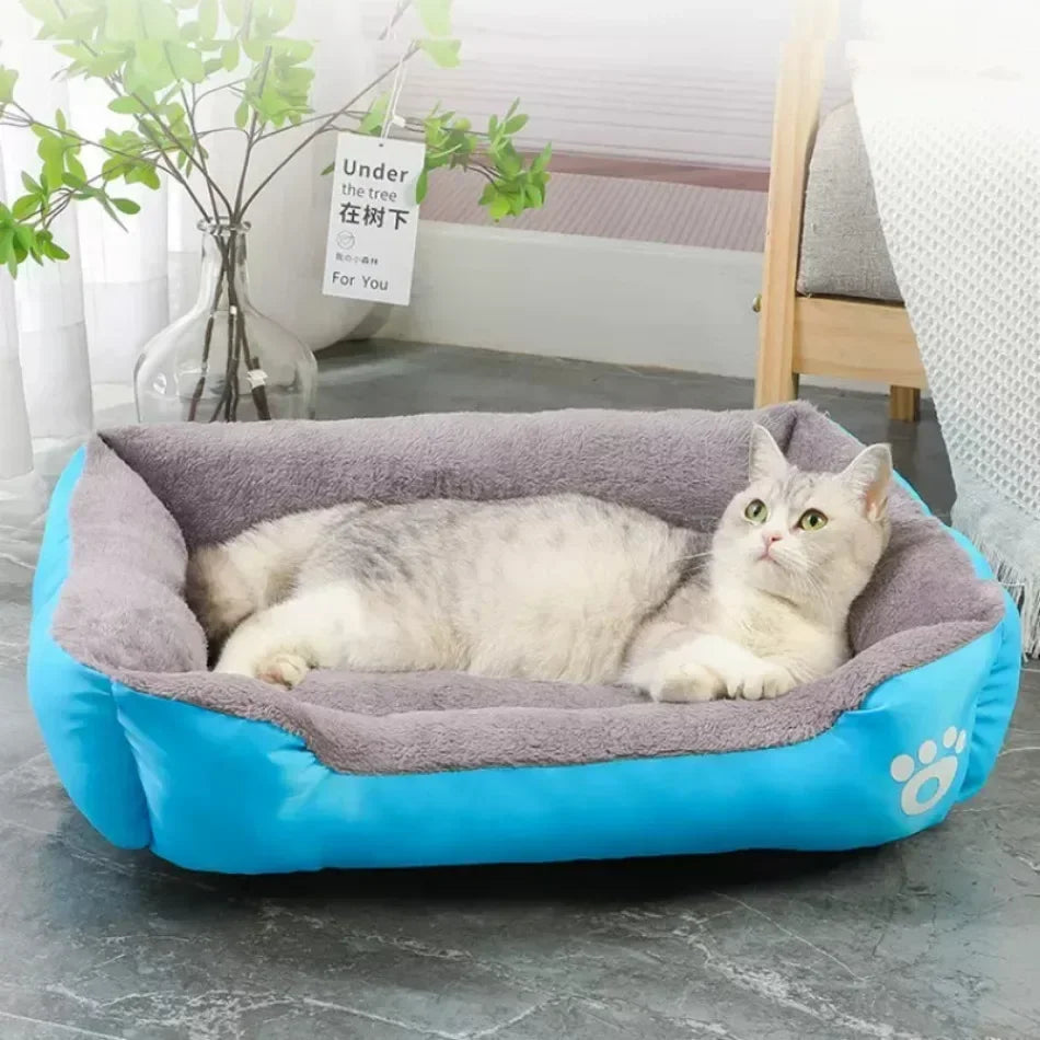 Large Square Nest Pet Dog Bed for Small Medium Dogs Soft Fleece Nest Big Dog Sofa Bed Winter Warm Cat House for Pet