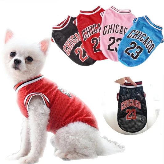 Puppy Summer Dog Clothes Mesh Breathable Sport Dog Jersey Basketball Clothes T-Shirt Summer Pet Cat Shirts for Small Large Dogs