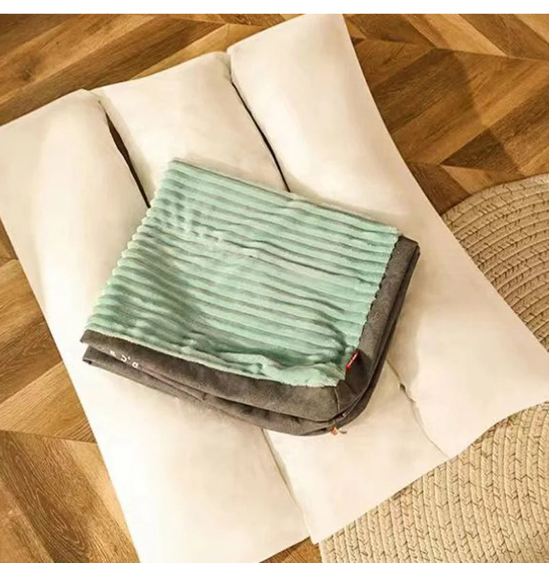 Corduroy Dog Mat Plush Dog Bed for Small Medium Large Dogs Detachable Washable Pet Sleeping Bed Mat Pet Supplies