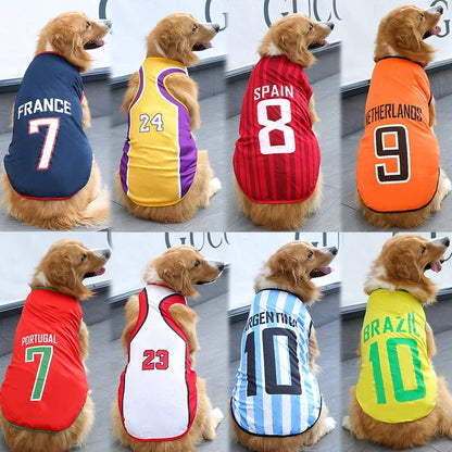 Puppy Pet Clothes Dog Sport Jersey Pet Clothes for Summer Apparel Basketball Clothing Puppy T-Shirts Summer Pet Cat Shirts