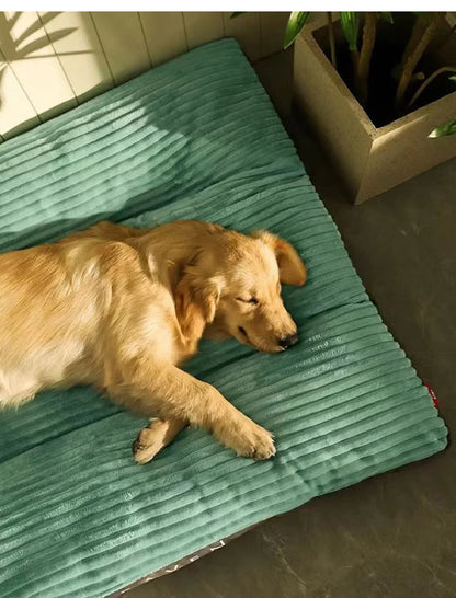 Corduroy Dog Mat Plush Dog Bed for Small Medium Large Dogs Detachable Washable Pet Sleeping Bed Mat Pet Supplies