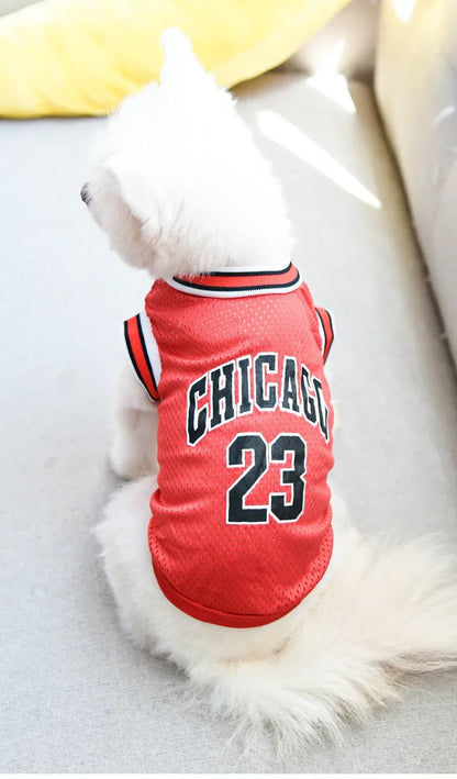 Puppy Summer Dog Clothes Mesh Breathable Sport Dog Jersey Basketball Clothes T-Shirt Summer Pet Cat Shirts for Small Large Dogs