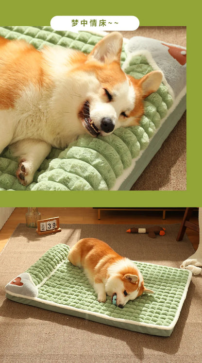 Winter Warm Dog Mat Luxury Sofa for Small Medium Dogs Plaid Bed for Cats Dogs Fluff Sleeping Removable Washable Pet Beds